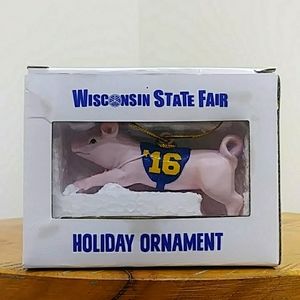 Wisconsin State Fair Racing Pig Christmas Ornament